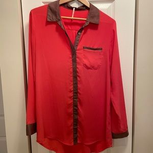 Free people orange and brown shirt